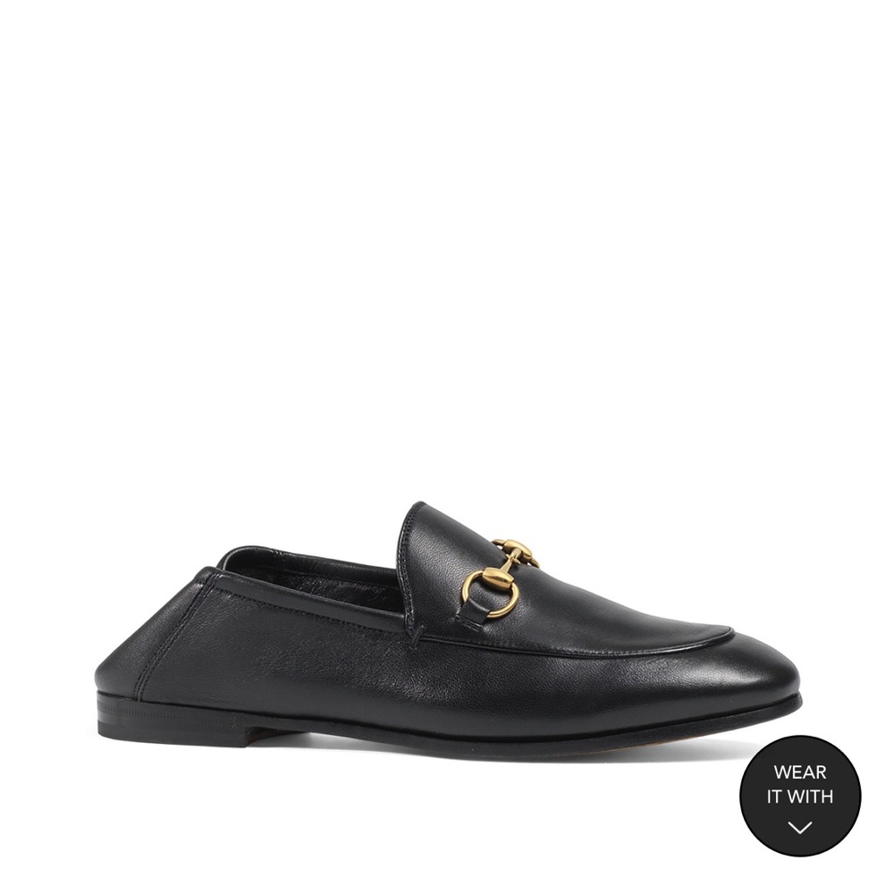 Gucci Black Leather Loafers with Gold Detail - Picture 3 of 9
